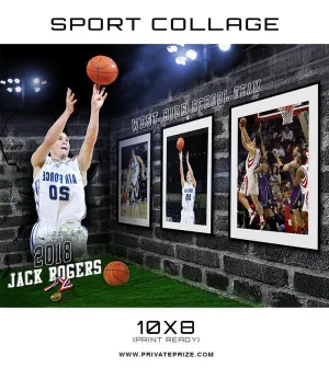 3D Wall Basketball - Sports Collage