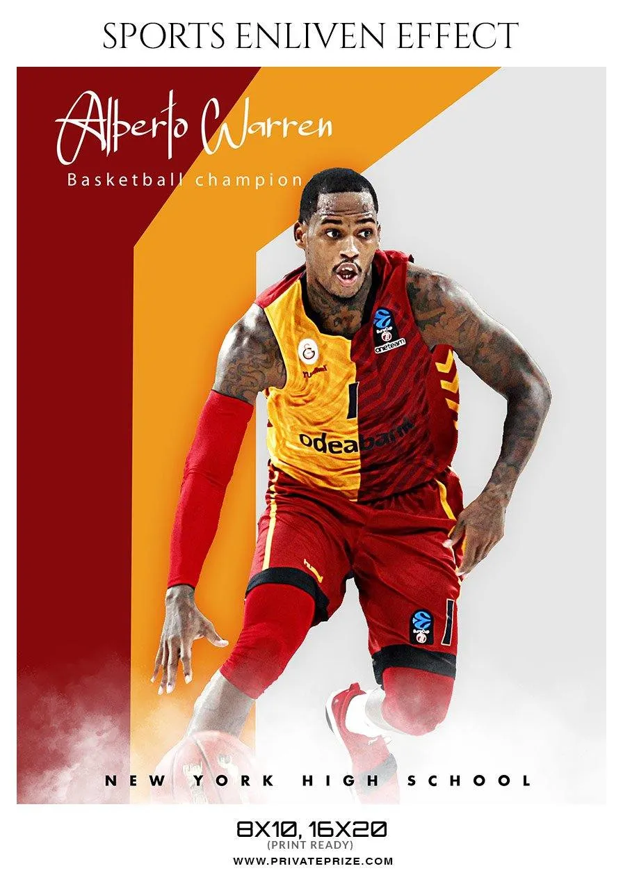 Alberto Warren - Basketball Sports Enliven Effect Photography Template