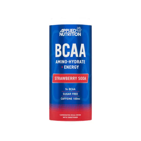 BCAA   Caffeine Drink Can Strawberry Soda 330 Milliliters