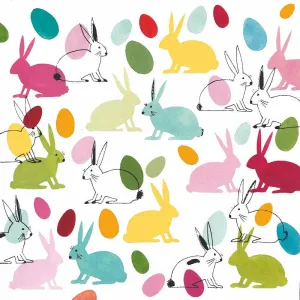 Beverage Napkin Rabbits & Eggs