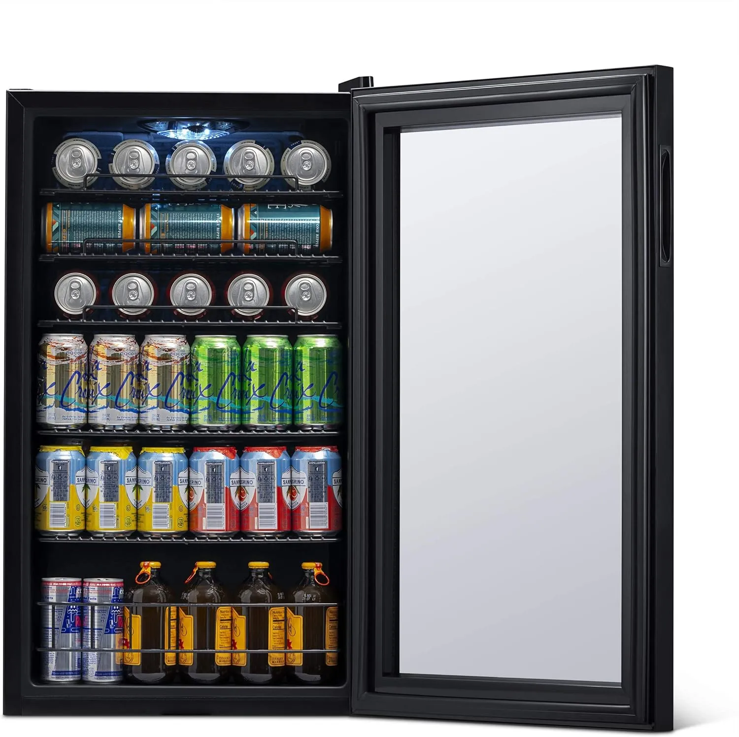 Beverage Refrigerator Cooler, 126 Cans Free Standing with Right Hinge Glass Door