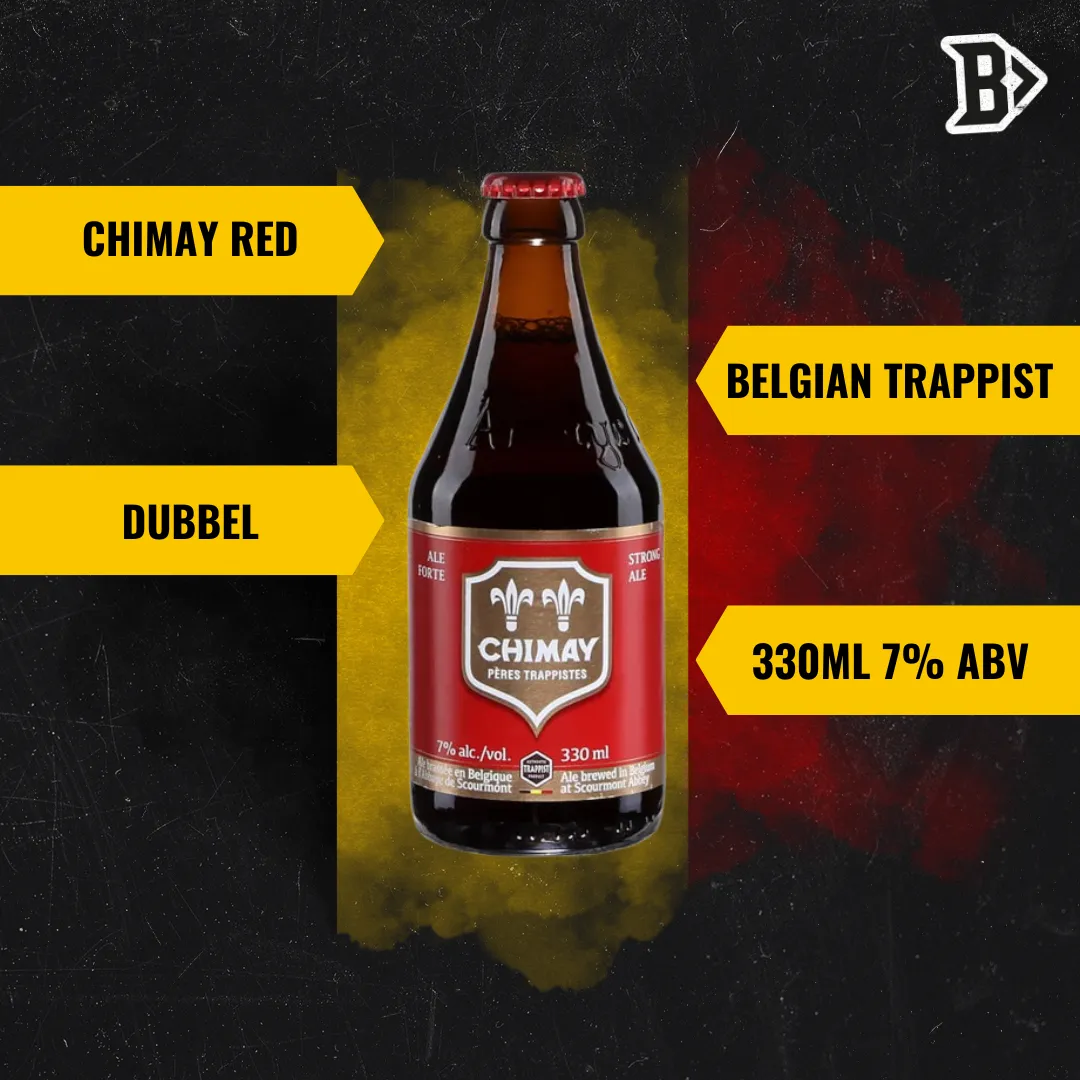 Chimay Red Belgian Trappist Dubbel 330ml Bottles - 7.0% ABV (12 Pack)