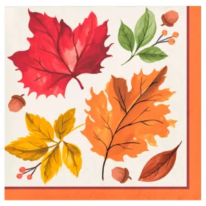 Fall Leaves Beverage Napkin 16ct, 2Ply