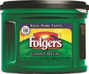 Folgers Coffee Classic Roast Decaf Ground 22.6 Oz. Can 6/Carton