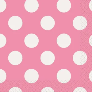 Hot Pink Dots Beverage Napkins, 16ct