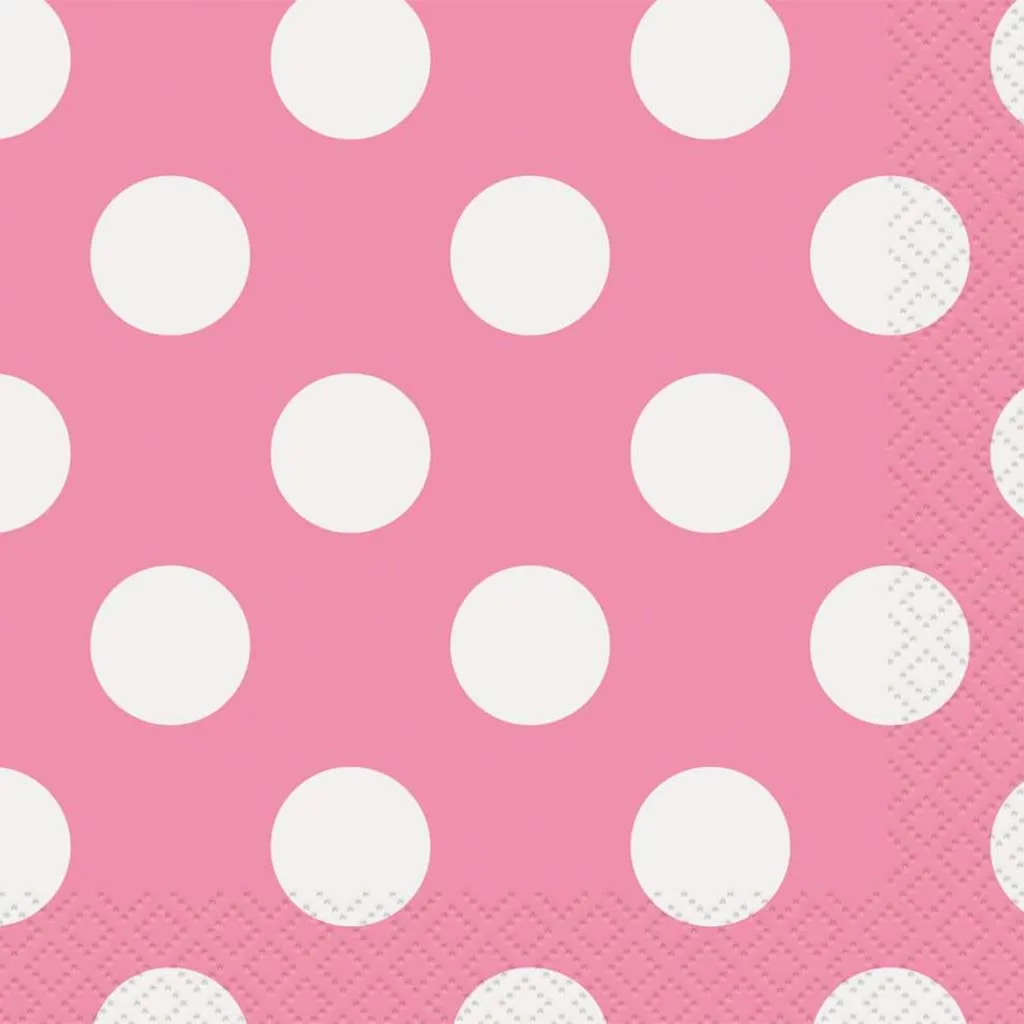 Hot Pink Dots Beverage Napkins, 16ct