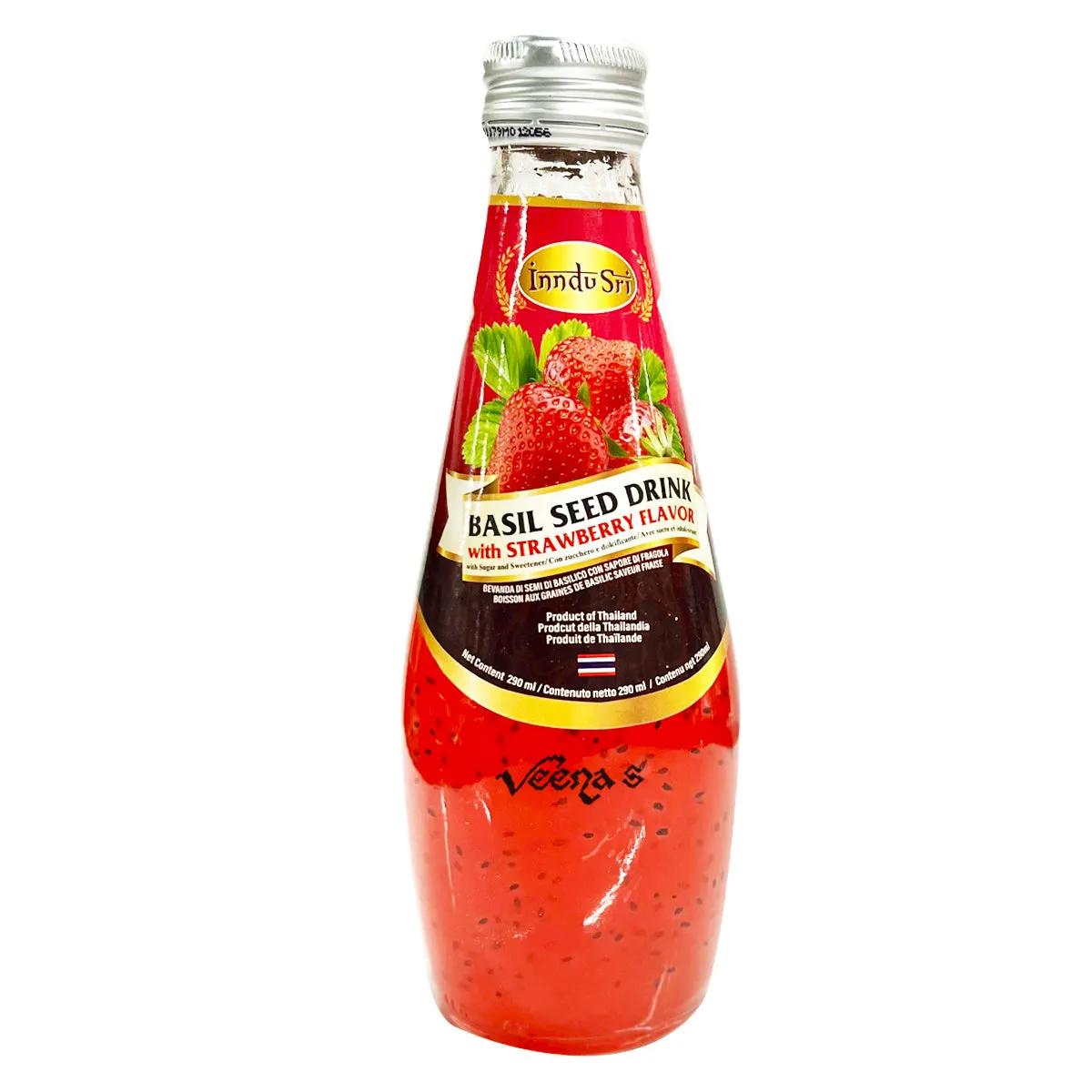 Inndu Sri Basil Seed Drink With Strawberry Flavour 290ml