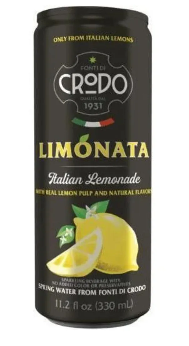 Lemonade Real Lemon Pulp by Crodo - 11.2 fl oz (24-Cans Per Case)