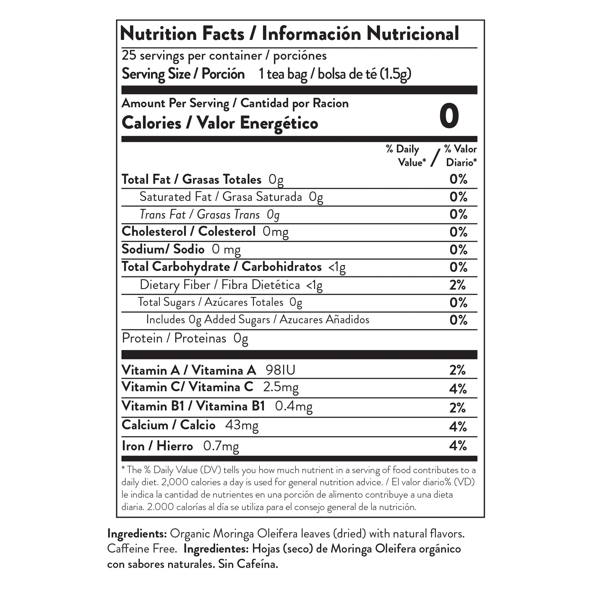 Miracle Tree's Organic Moringa Tea, Mango