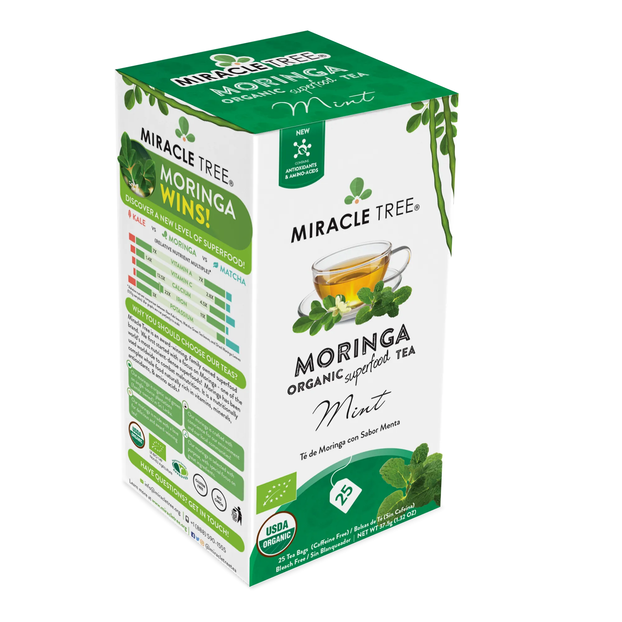 Miracle Tree's Organic Moringa Tea, Mint