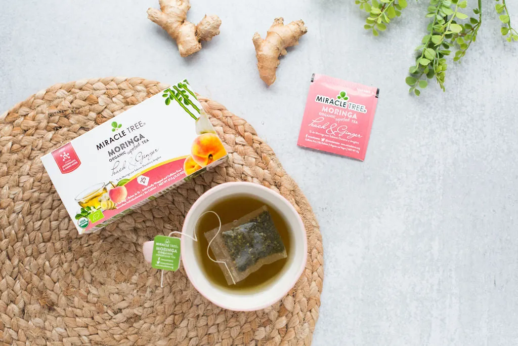 Miracle Tree's Organic Moringa Tea, Peach & Ginger