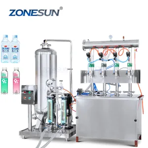 ZS-CF4 Semi-automatic 4 Heads Carbonated Drinks Sparkling Wine Beer Soda Water Liquid Isobar Filling Machine